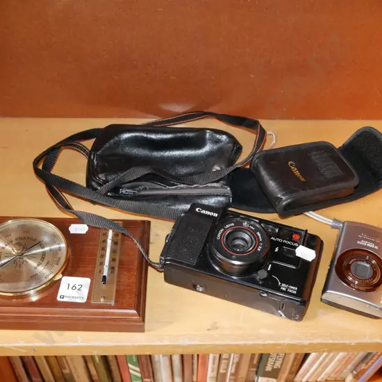 barometer thermometer, Canon 35mm & Canon digital camera