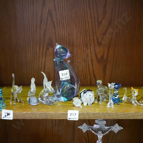 numerous glass cat figurines