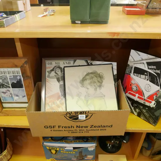 box of prints, Kombi print on board