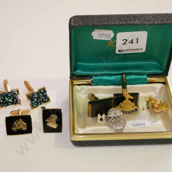 cuff links, badges