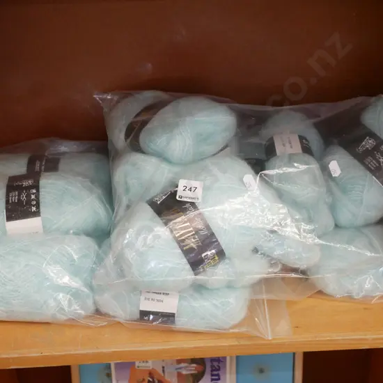 2x bags of light blue knitting yarn - Mohair rich