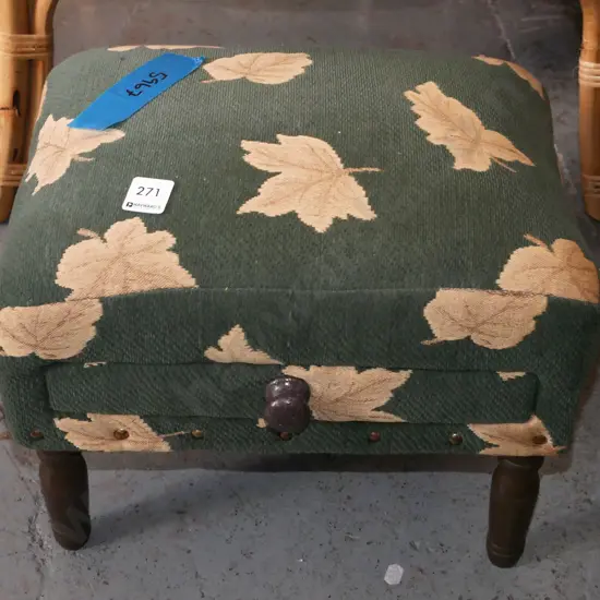 unusual upholstered footstool with drawer