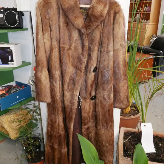 ladies full length fur coat