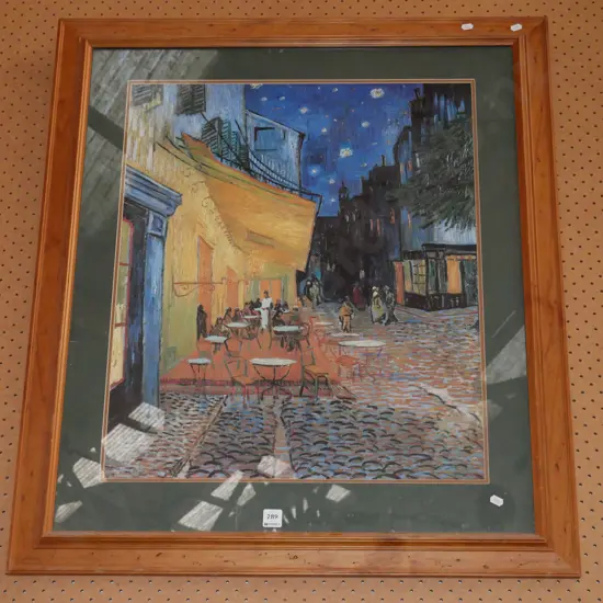 framed van Gogh print - café scene