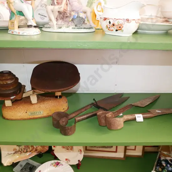 vintage Harper scales, rusty hand shears