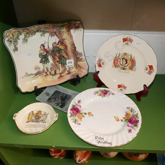 Doulton under the greenwood tree bowl, royal memorabilia, anniversary plate