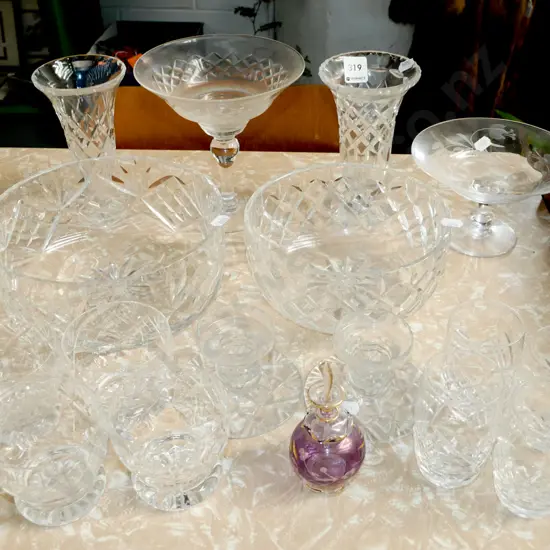 cut crystal bowls, tumblers, vase etc