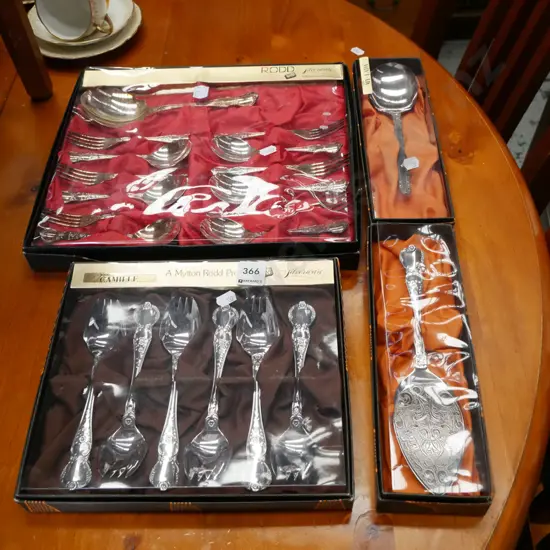 4x boxes of plated cutlery