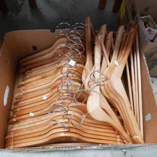 box of coat hangers