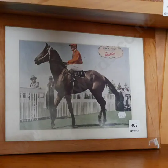 framed racing horse print