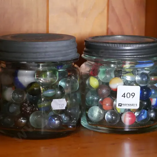 2x jars of marbles
