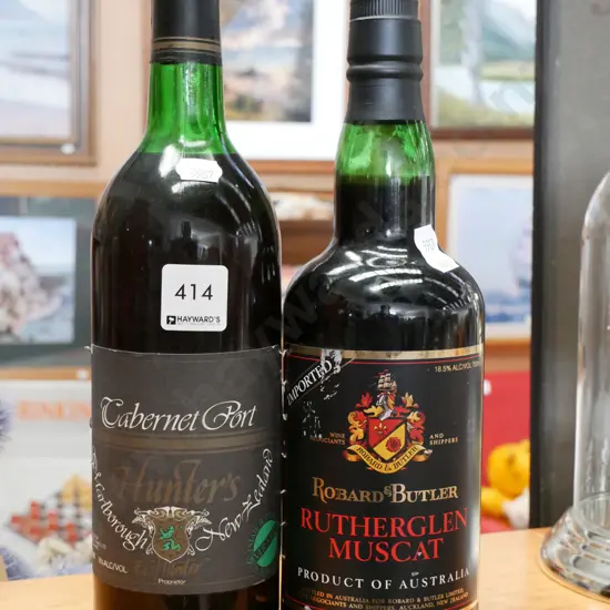 2x bottles; cabernet port, muscat