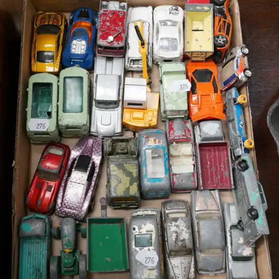 box of model vehicles