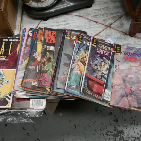stack of comic books