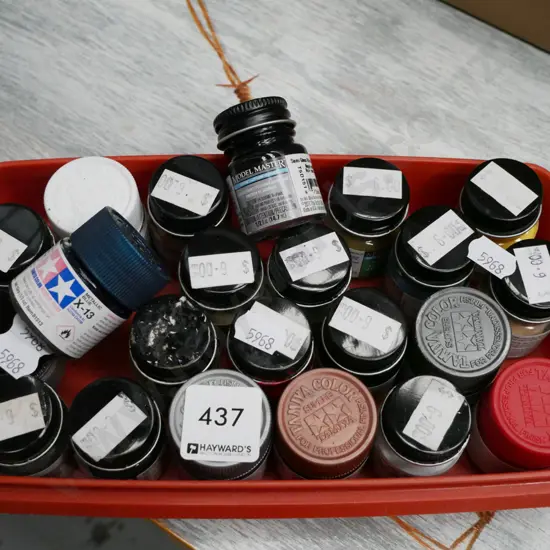 tray of modeller's paints