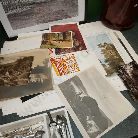 various unframed prints