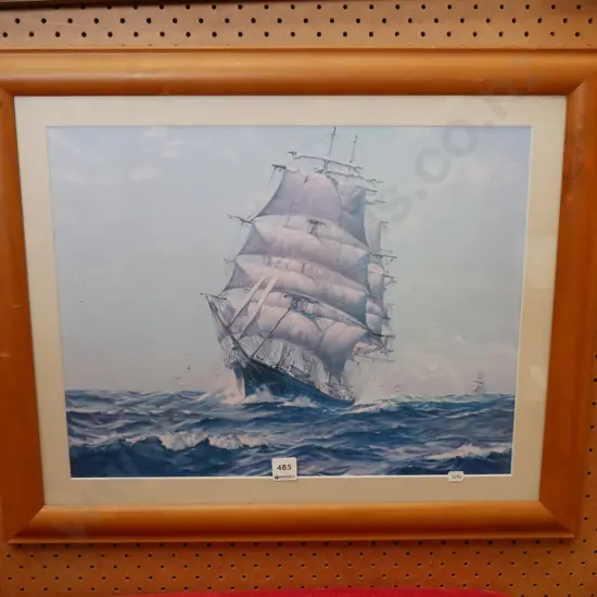 framed galleon print