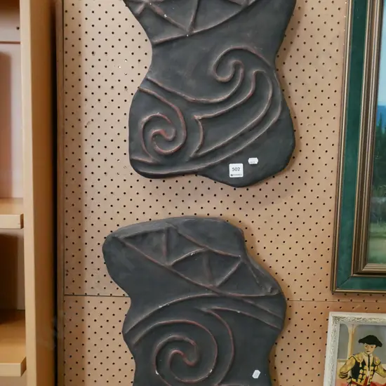 2x ceramic wall art