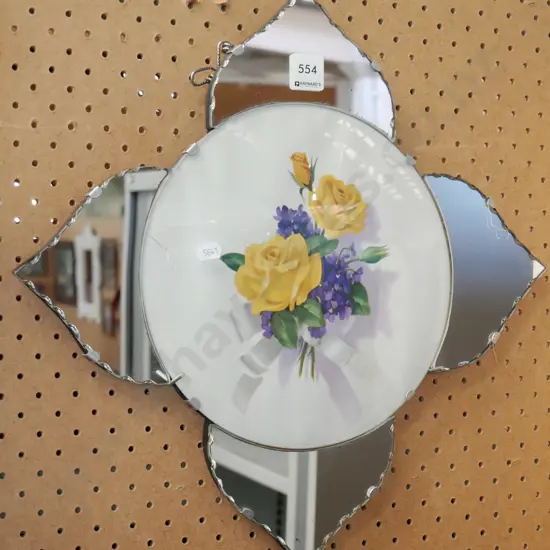 yellow rose mirror framed print