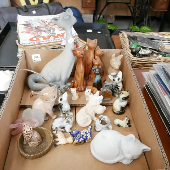 box of cat ornaments