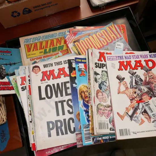 back issues of Mad and other magazines