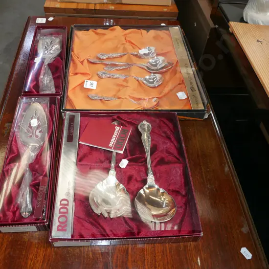 4 sets of cased Rodd cutlery