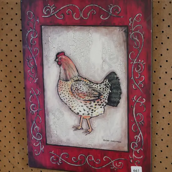 framed print on board - chicken