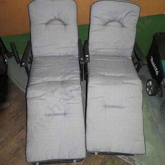 2x upholstered sun loungers