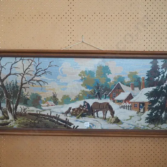 framed tapestry - gathering firewood