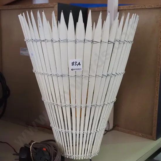 metal and cane table lamp