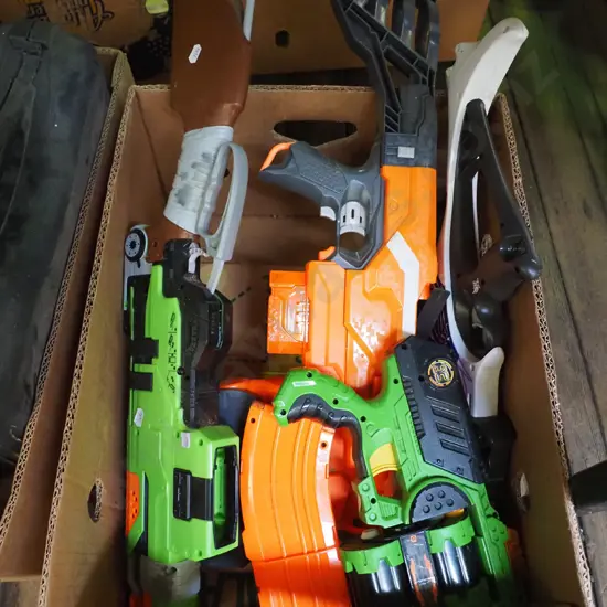box of Nerf guns