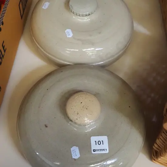 2x stoneware hot water bottles