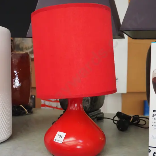 red ceramic based table lamp H-350
