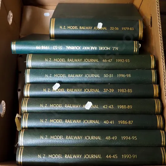 box; bound back issues of New Zealand Model Railway Journey