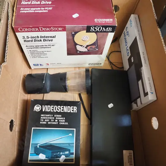 box; video sender, computer hard drive etc