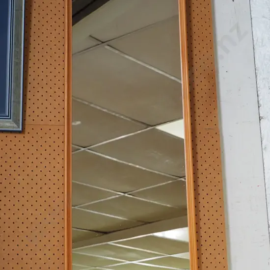 wood framed wall mirror