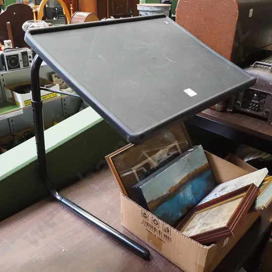 small black plastic metal table