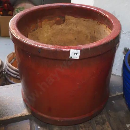 red glazed garden planter H-330 