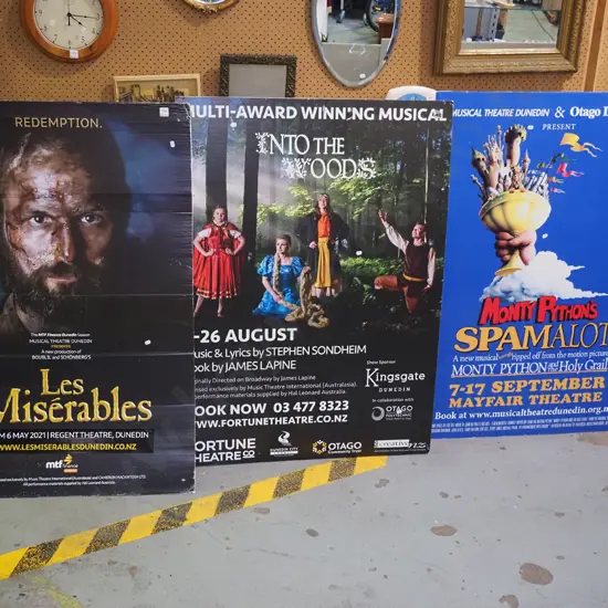 3x Musical Theatre Dunedin promotional posters on corflute