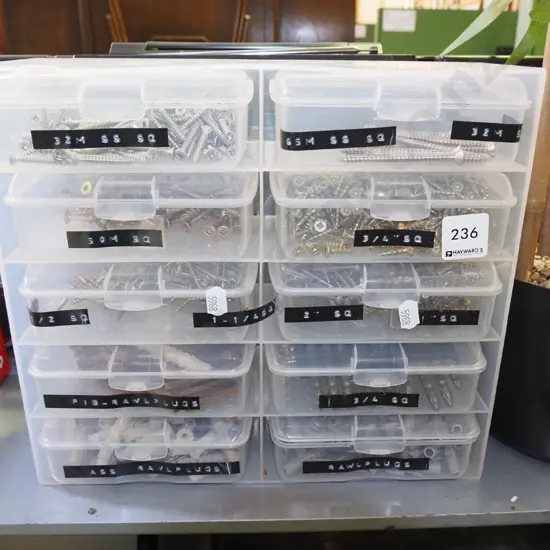 plastic workshop organiser of screws