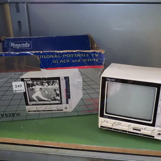 small black and white TV