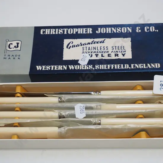 boxed 6 bone handled knives