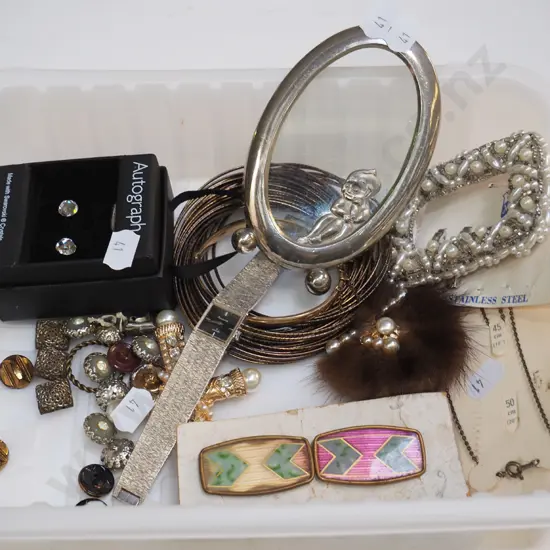 tray; photo frames, earrings, bangles etc