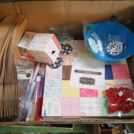 box; scrapbook paper, brown paper bags, micro beads etc