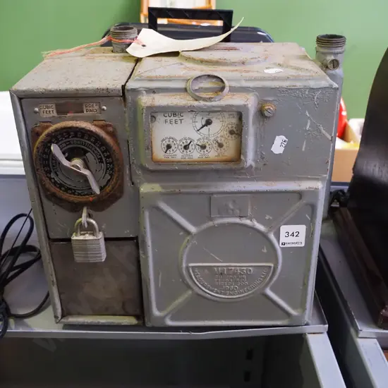 UK vintage coin operated gas meter
