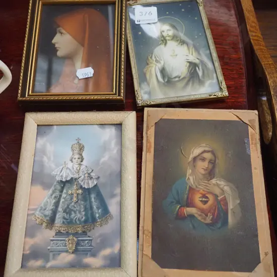 4x small framed religious prints
