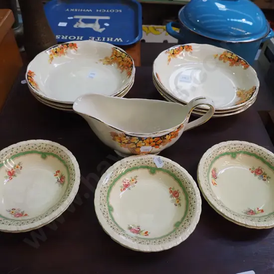 Grindley petal dishes, gravy boat, sweet dishes