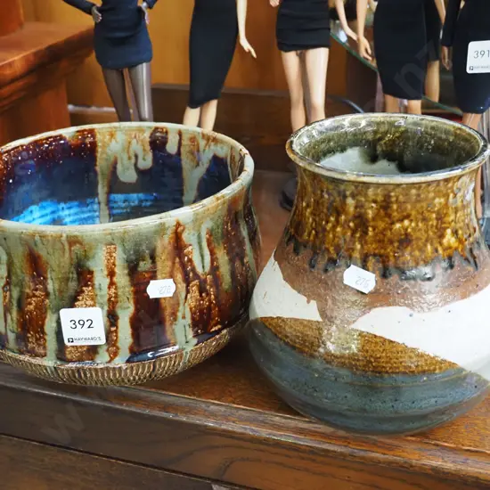 Toadware studio pottery bowl in vase