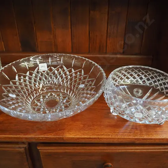 2x cut crystal bowls
