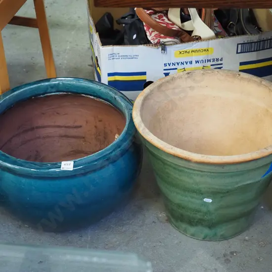 2x glazed garden planters Tallest H-300 W-360